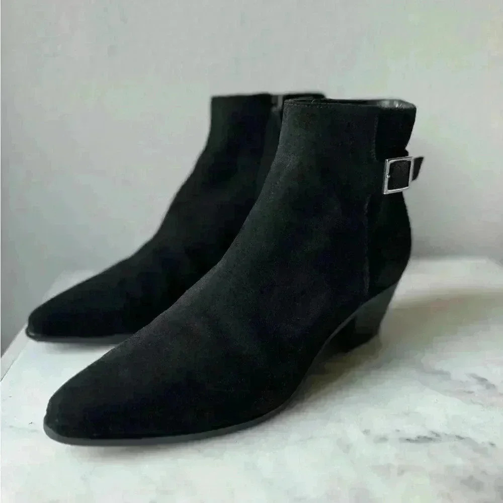Saint Laurent Women’s‎ Suede Black Ankle Boots Size 6 - Picture 4 of 9